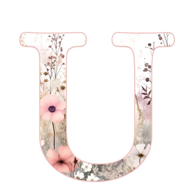 Personalizable Monogram U Floral Pattern