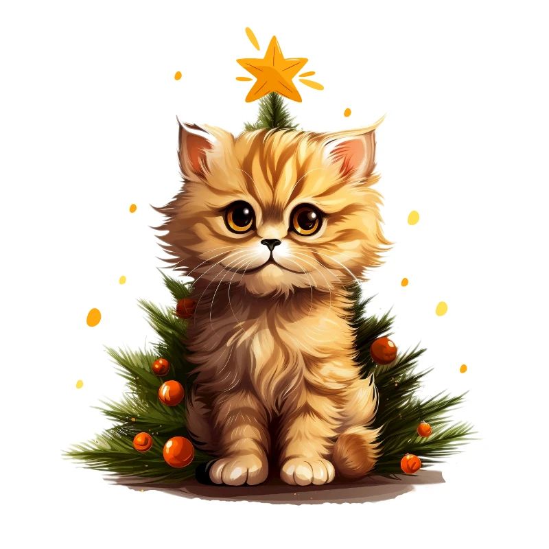 Chaton de Noel allumé