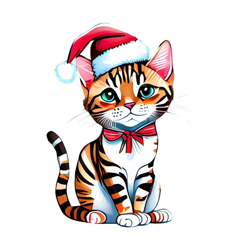 Chaton chat du Bengale Noël Chaton du Bengale