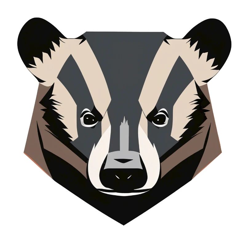 badger face vector look geometric proud strong wil