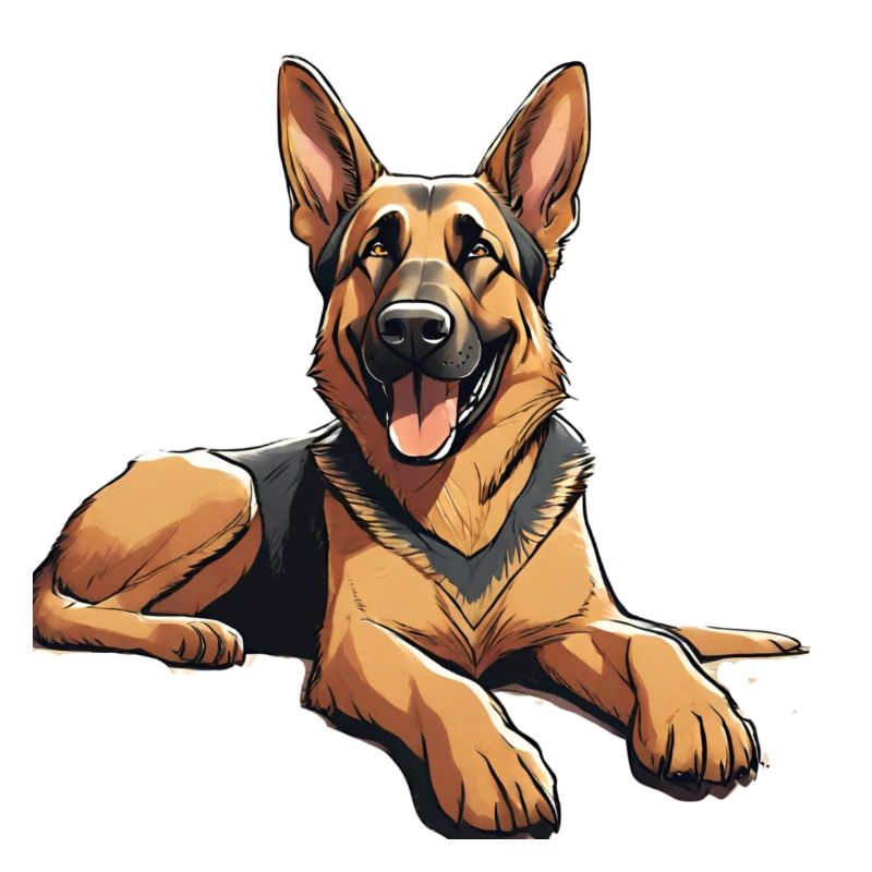 Der glückliche Schäferhund Max