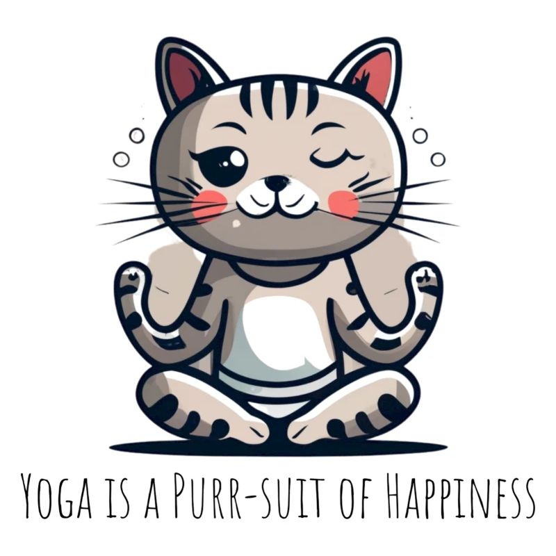 Un chat dans la position du lotus avec slogan