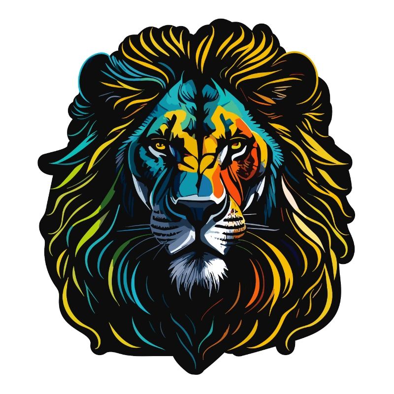 Lion peint