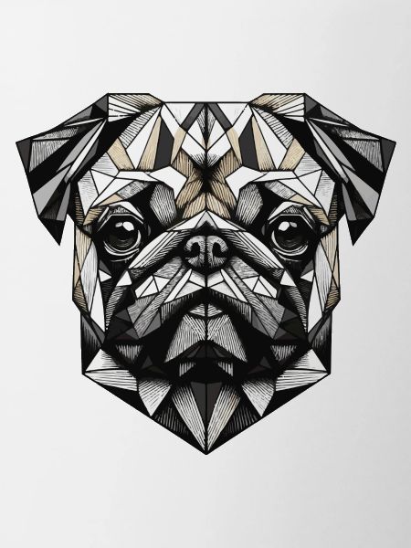 Pug Dog Geometric Gift Idea