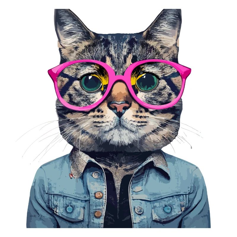Katze mit rosa Brille
