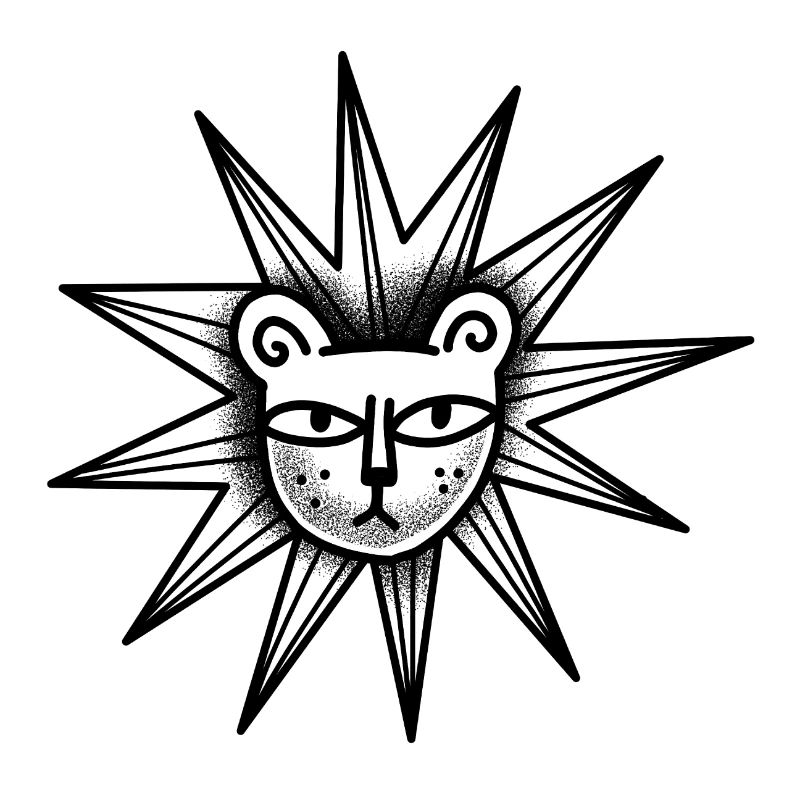 Style de tatouage Witchcore Star Lion