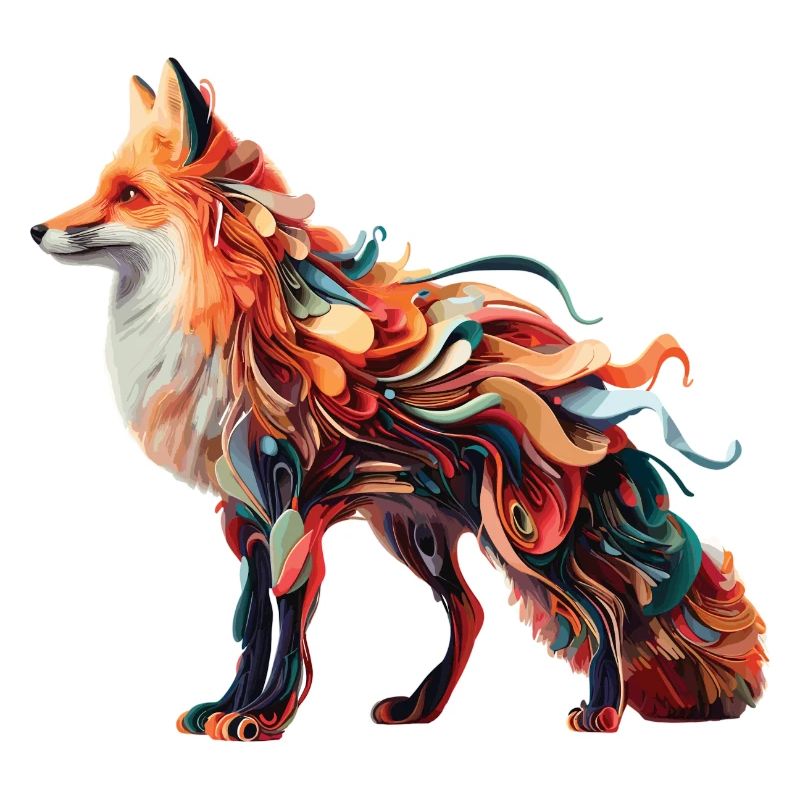 Colorful Abstract Fox