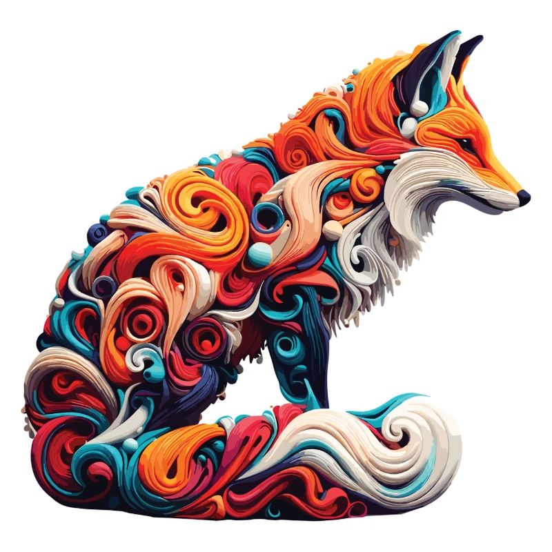 Colorful Abstract Fox