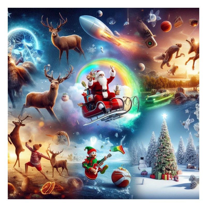 Weihnachtsmitternachtsmesse Geschenke Weihnachtsbaum Weihnachtsmann