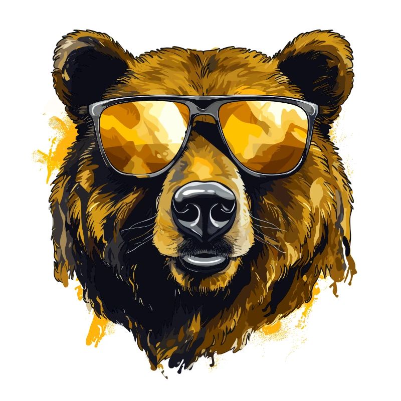 Bear with sunglasses, illustration