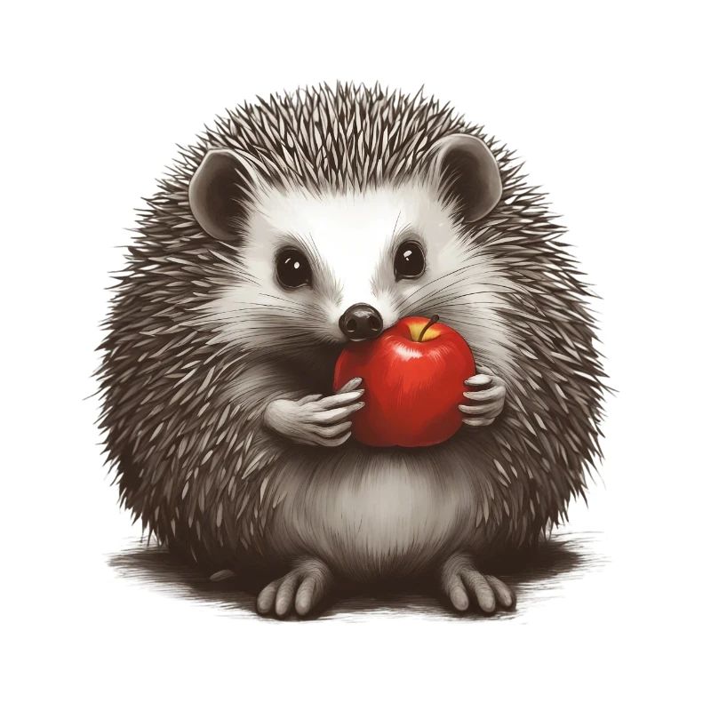 Igel mit Apfel 1