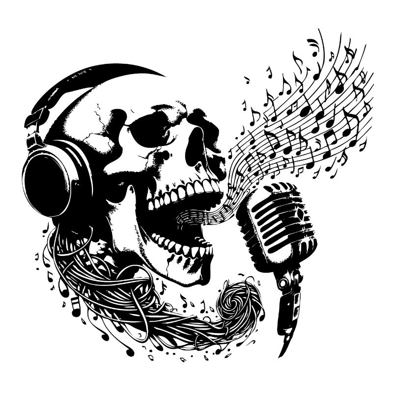 Vanitas Singender Schädel - Heavy Metal