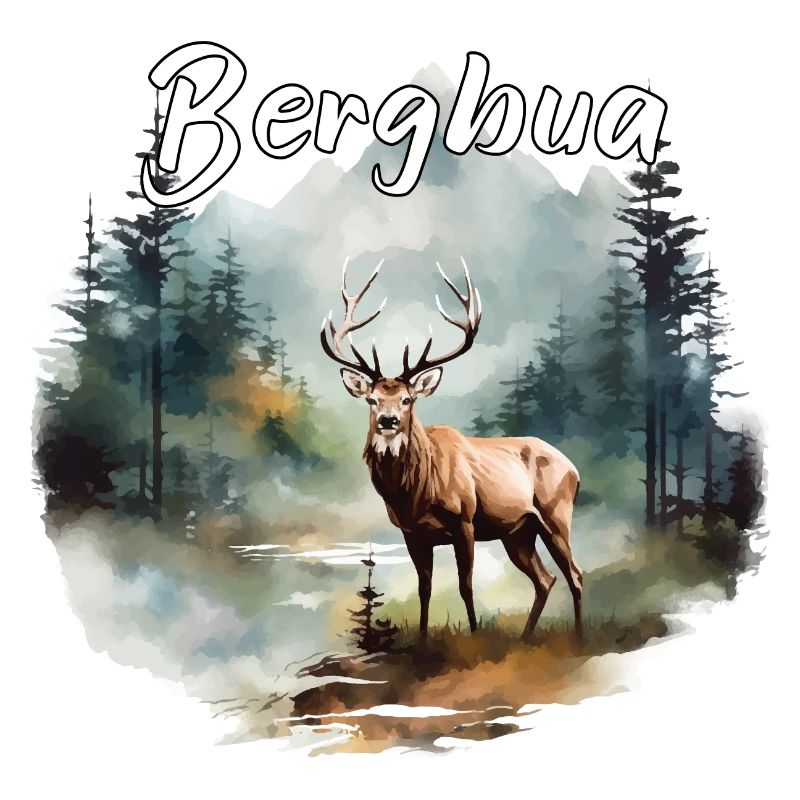 Hirsch Bergbua Hirsch Geschenk Dorffest Wandern