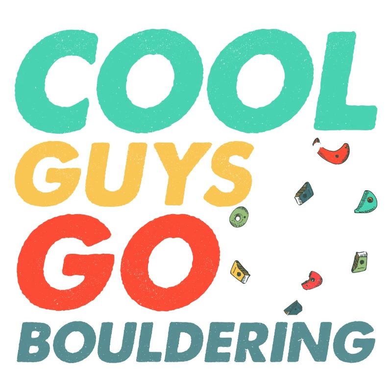 Cool Guys Go Bouldering Climbing Boulder