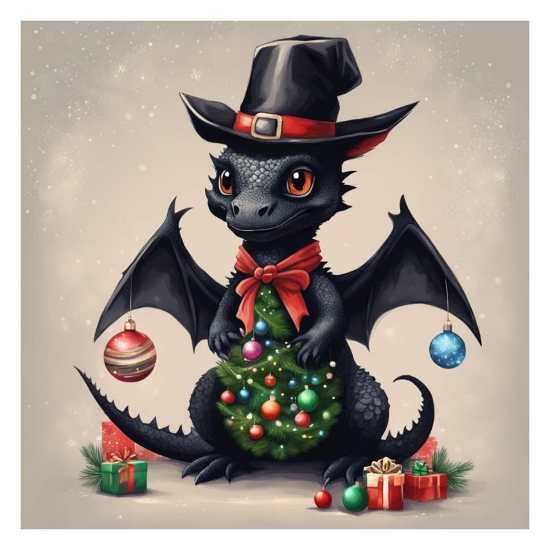 Schwarzer Weihnachtsdrachen