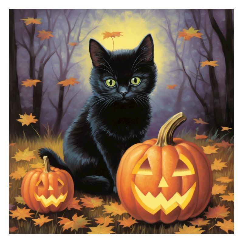 Chat pastel le soir d’Halloween
