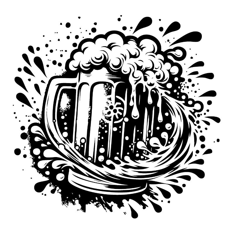 Beer mug hops and malt