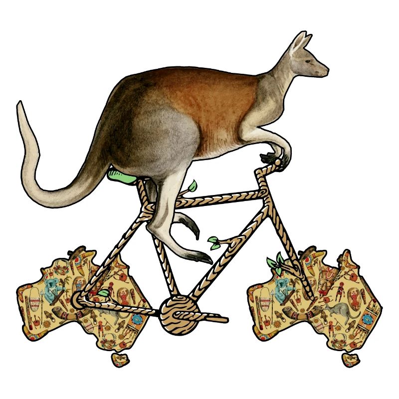 Kangaroo Biker, Australian Kangaroo Riding Bicycle
