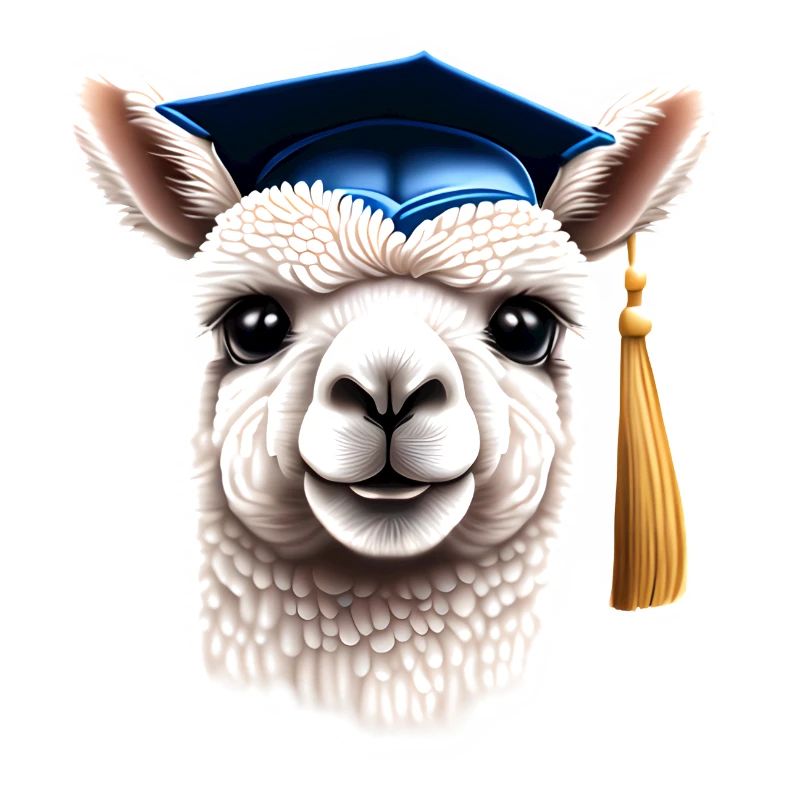 Bachelor Absolvent Schulabschluss Alpaka Studium