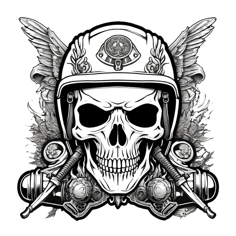 Skull - Skeleton - Skull - Motorcycle Helmet