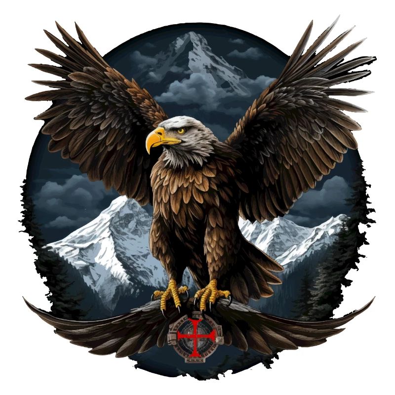 Bald Eagle Design with Mountains