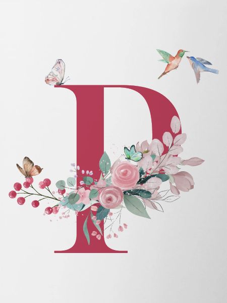 Buchstabe p floral - Geschenkidee