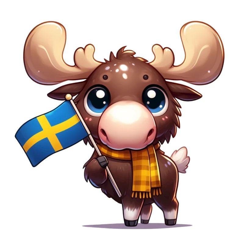 Orignal mignon avec le drapeau de la Suède
