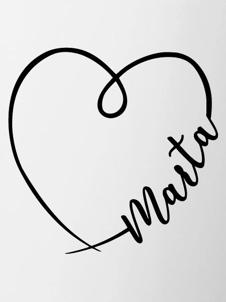Marta Name Calligraphy Heart