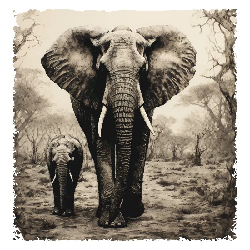 Conception d’éléphant pour les amoureux des animaux et de l’éléphant