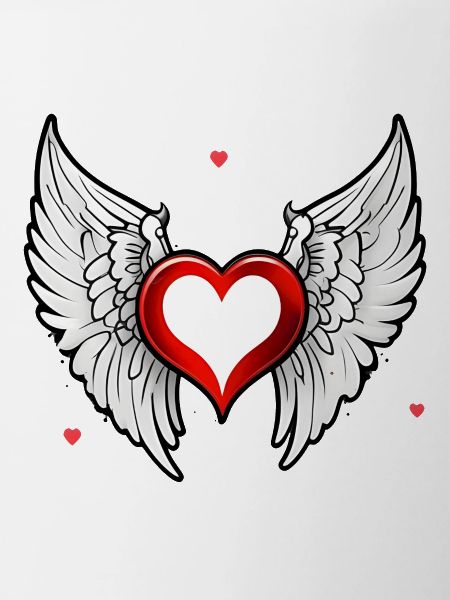 Red Heart with Wings