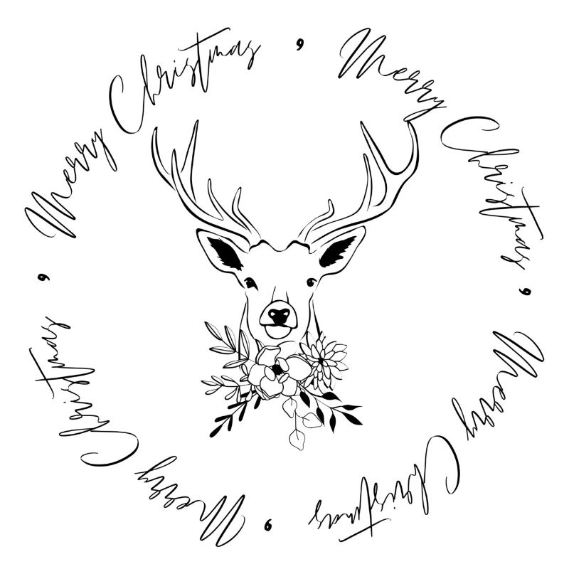 Merry Deer Circle - black