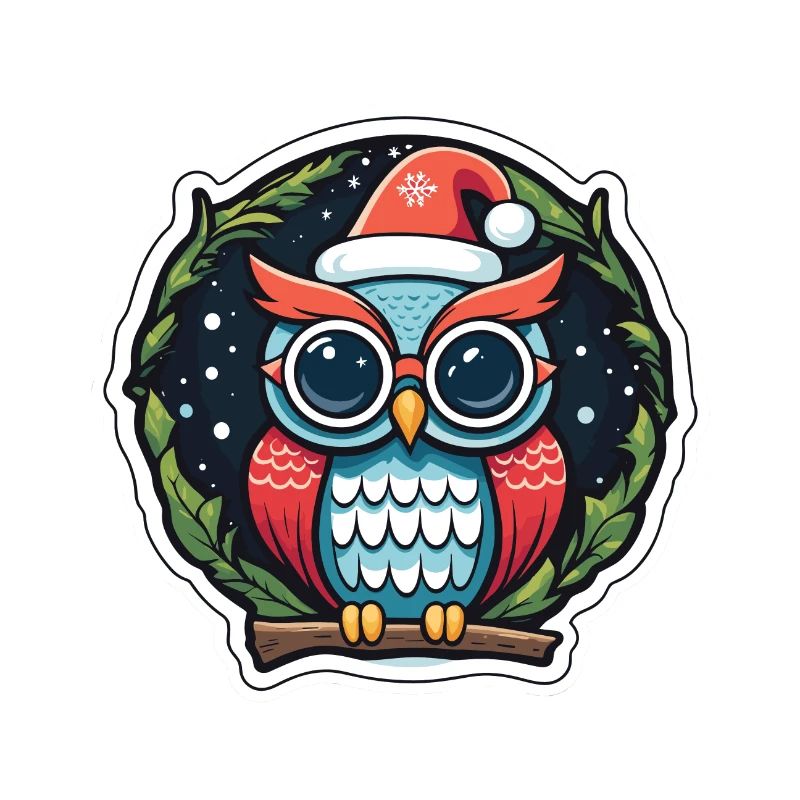 Dessin de Noël hibou