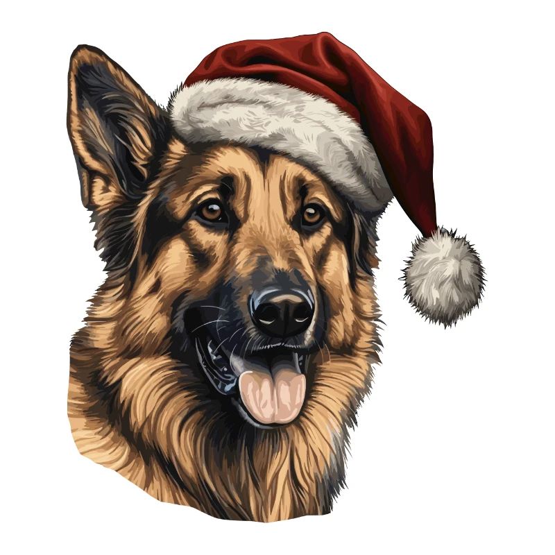 German Shepherd Merry Christmas