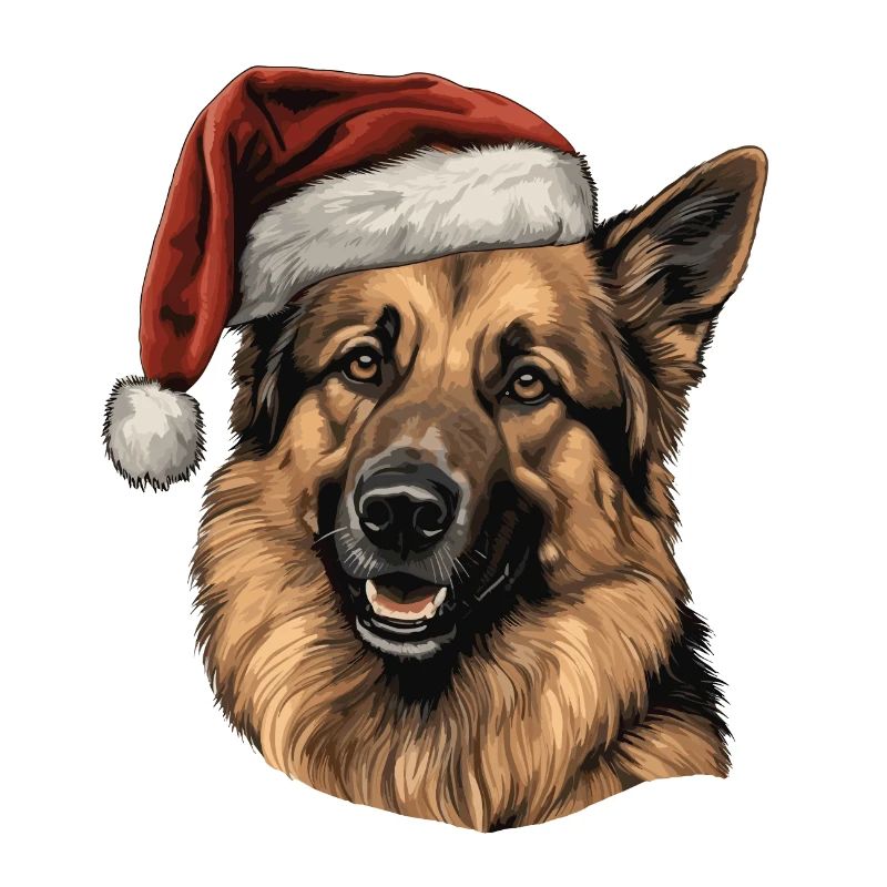 German Shepherd Merry Christmas