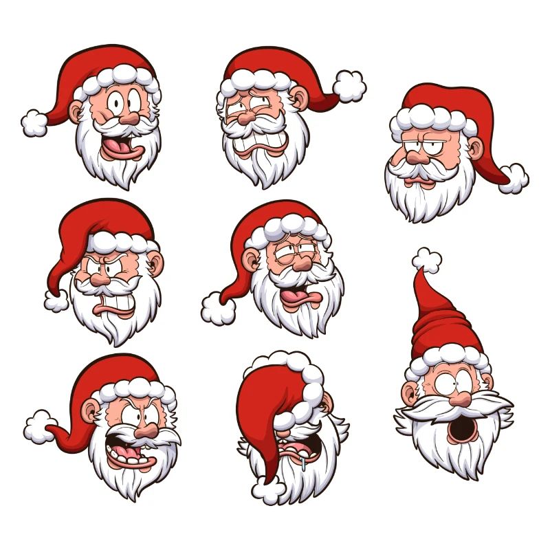 Weihnachtsmann-Gesichter
