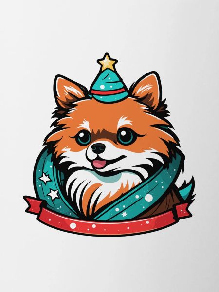 Illustration de Noël poméranien