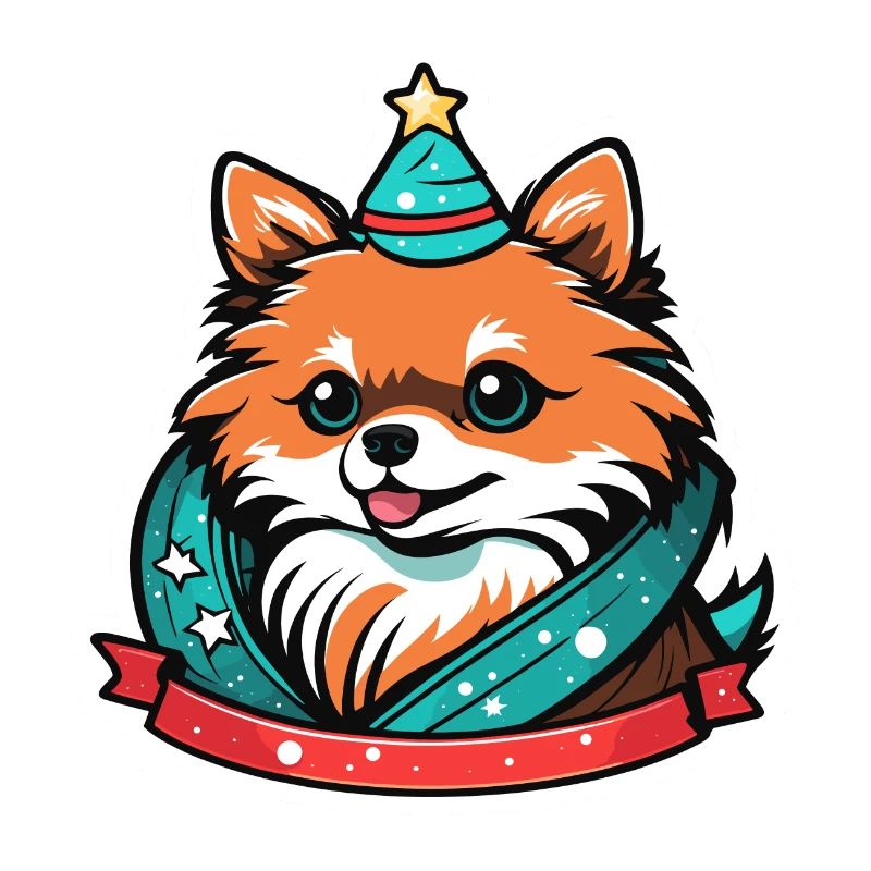 Illustration de Noël poméranien