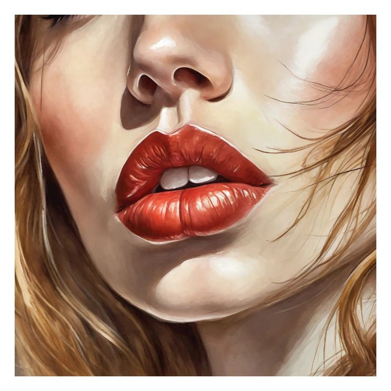 nice female lips black lipstick comic drawing