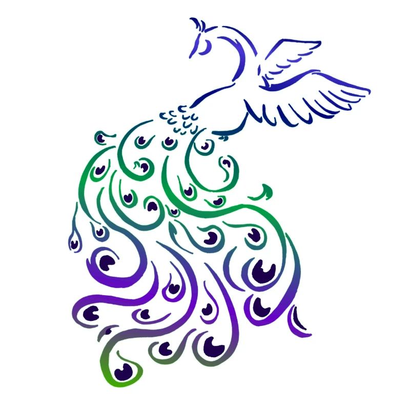 pfau tribalregenbogen elegant geschenk vogel fun