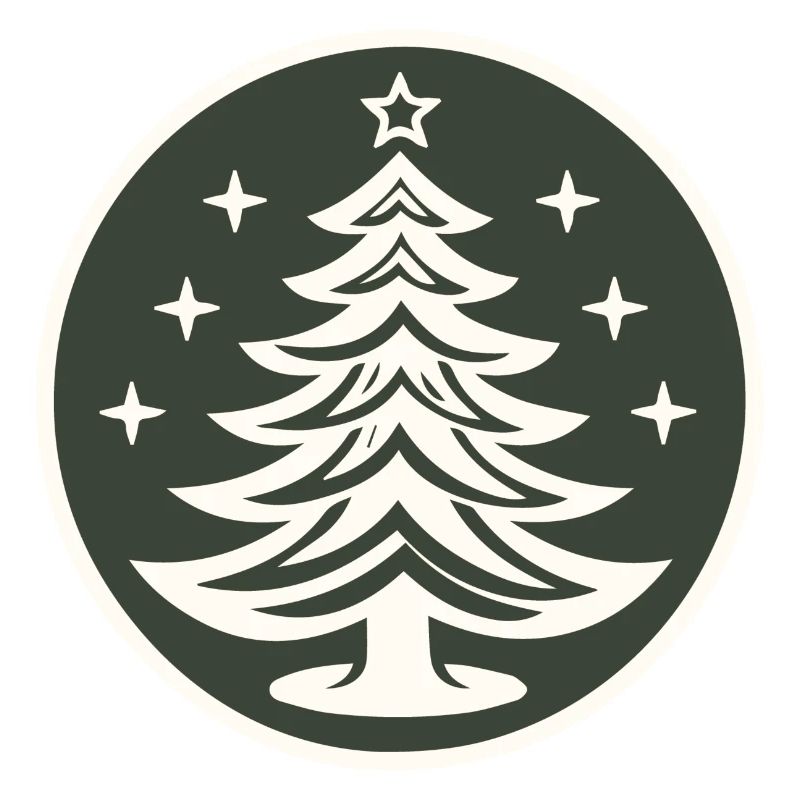 Arbre de Noël design vert crème. Sapin