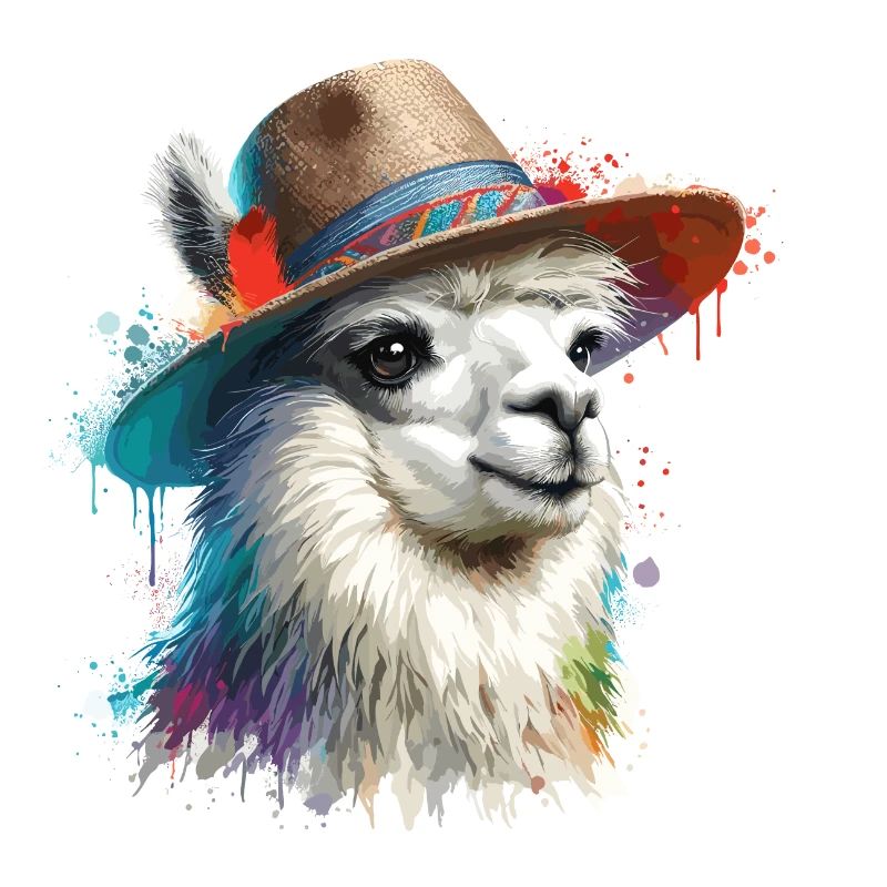 Llama with hat