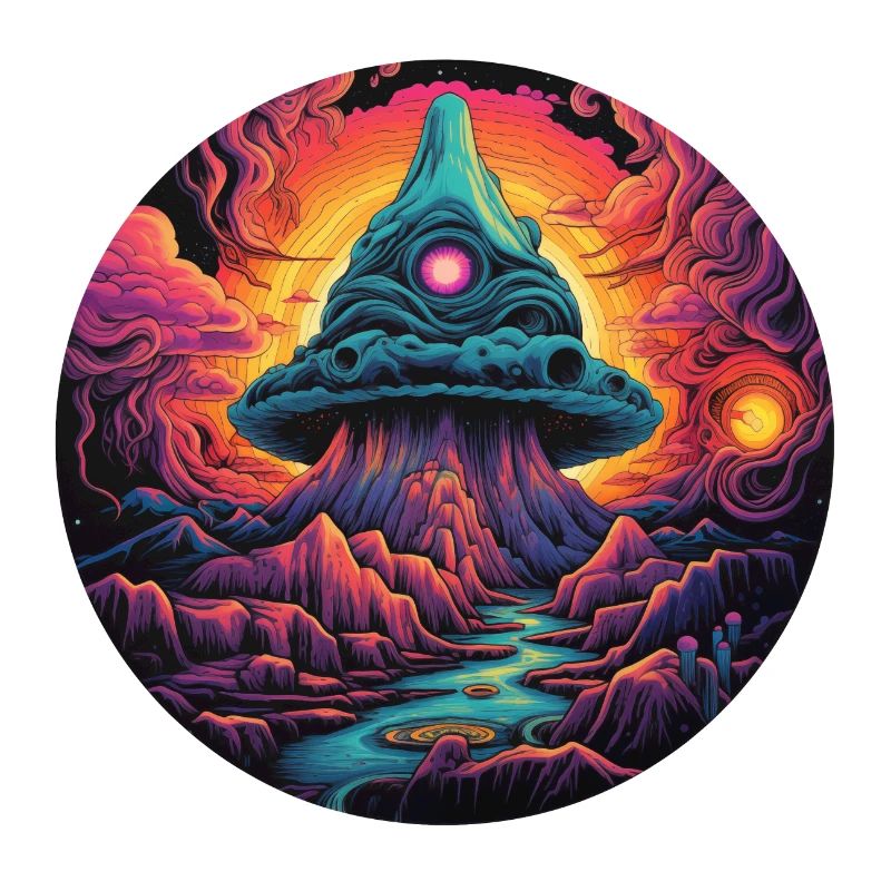 Psychedelischer Pilz im Kosmos