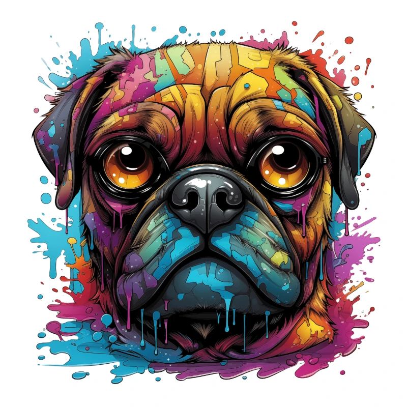 Pug in different colors