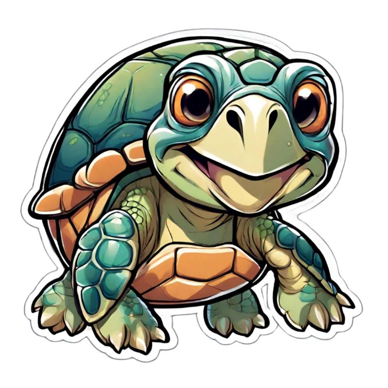 Jeune tortue joyeuse