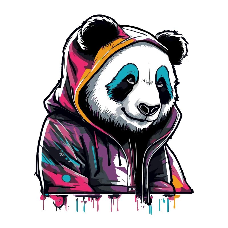 Panda coloré Ours Panda Graffiti