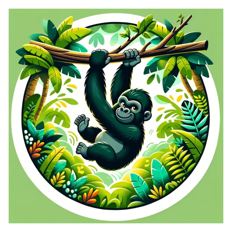 Ein verspieltes Design eines Gorillas