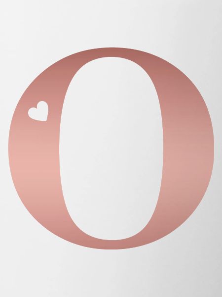 letter O rose gold