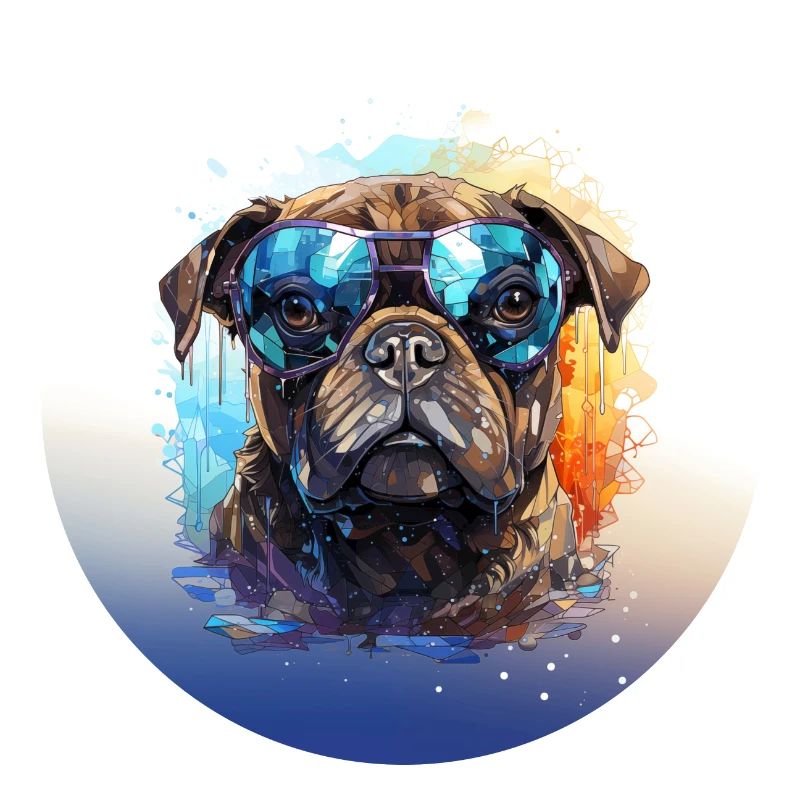 Pug with sunglasses