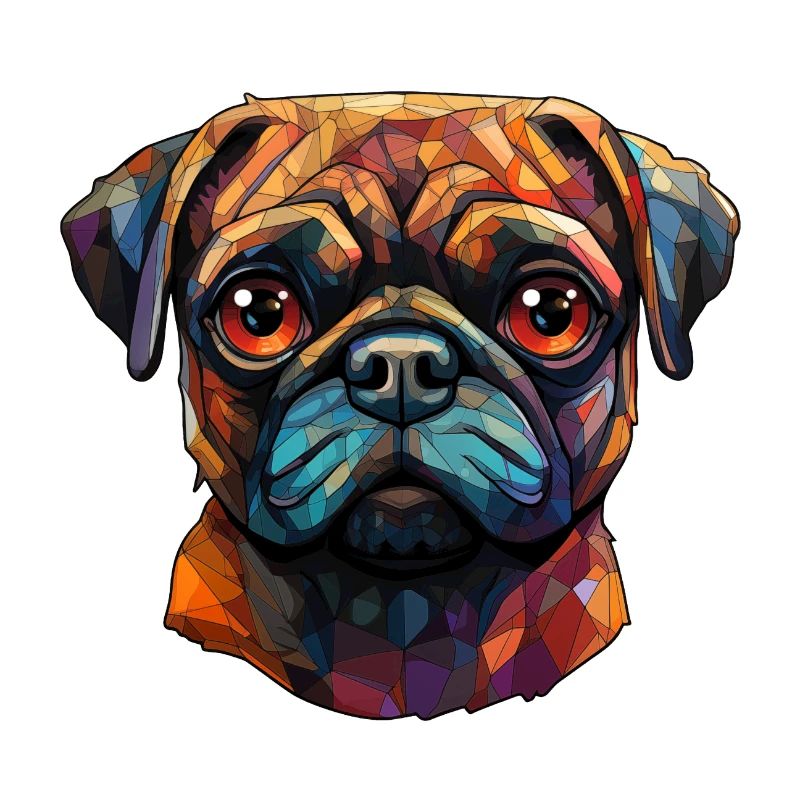 Mops Retro Farben vintage