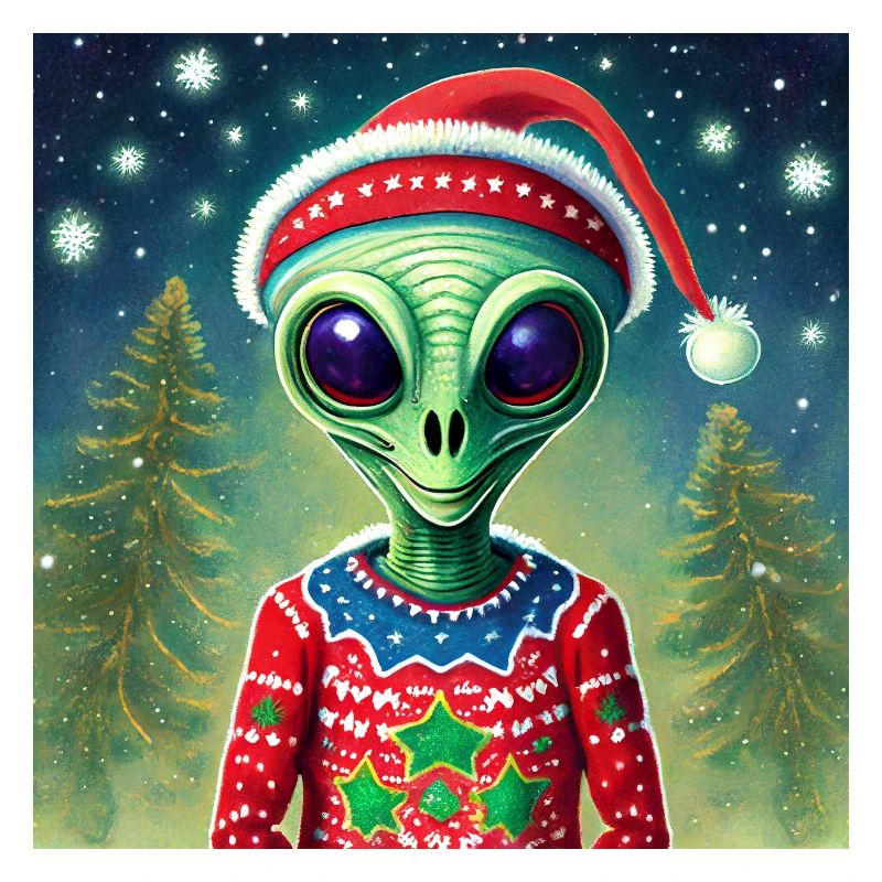 extraterrestre portant un pull de Noël moche